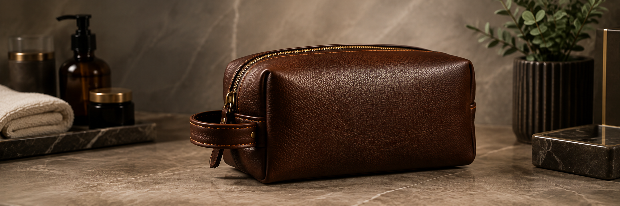 Genuine Leather Toiletry Bag