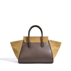 Genuine Suede Leather Winged Tote bag Top Handle Handbag 9