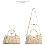 Genuine leather woven handbag with zipper 7