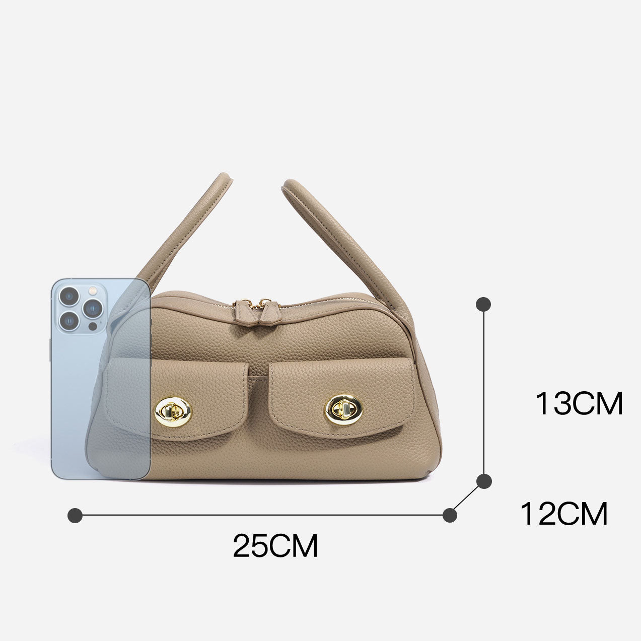 genuine leather Baguette Shoulder Bag 10