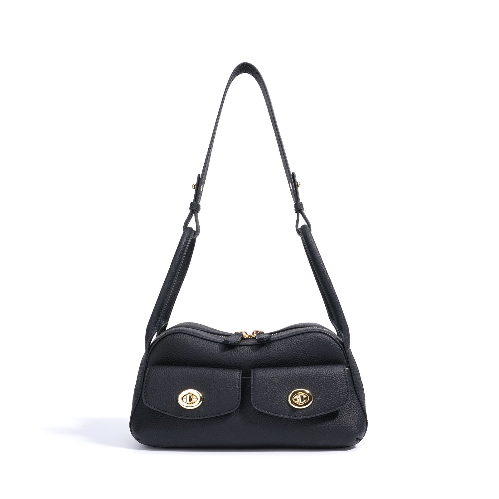 genuine leather Baguette Shoulder Bag 3