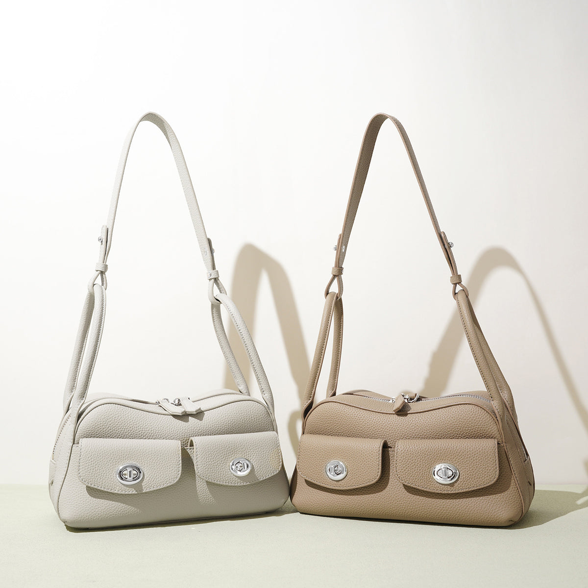genuine leather Baguette Shoulder Bag 8