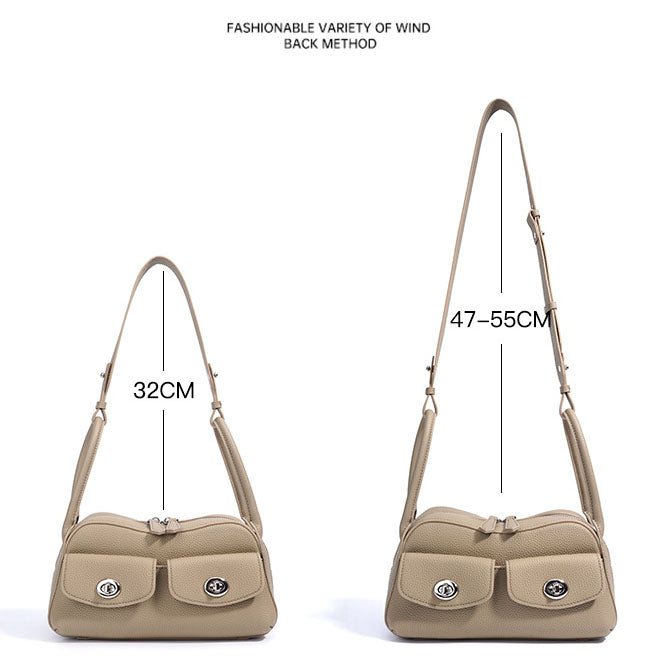 genuine leather Baguette Shoulder Bag 9