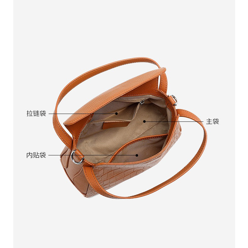 Genuine Leather Crossbody Mini Bag Bronze Color